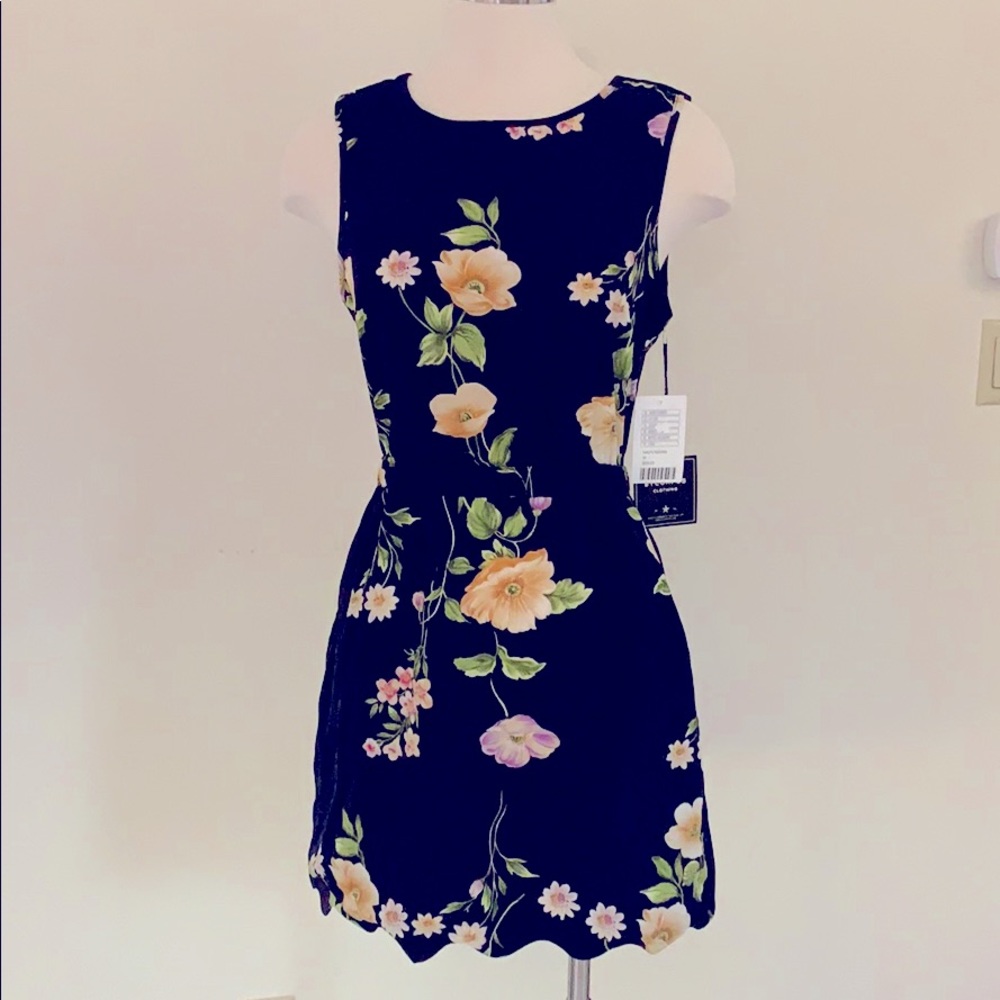 Blue with floral print ByCorpus open back dress